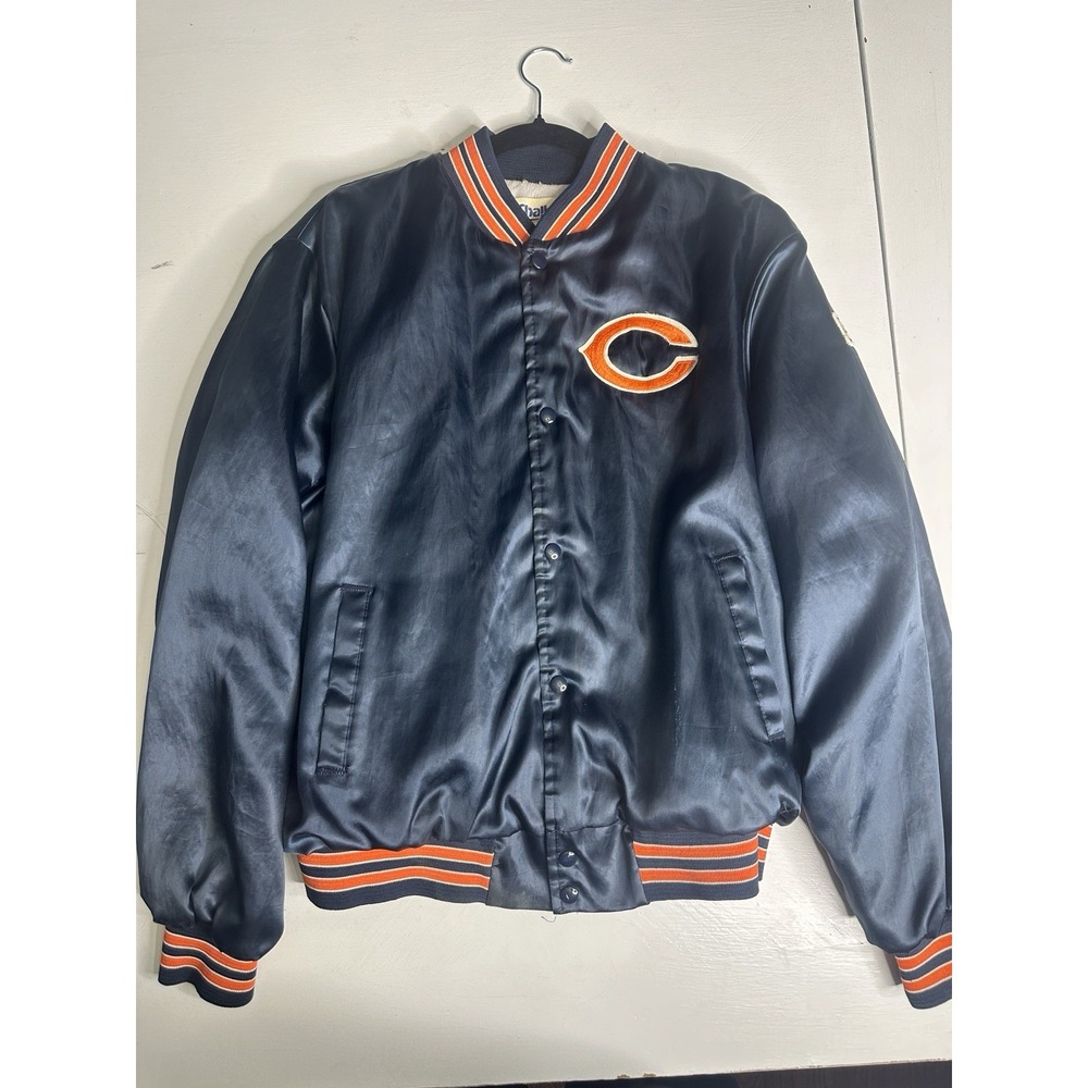 Vintage Chalk Line Chicago Bears Satin Bomber Jacket See Description Size XL
